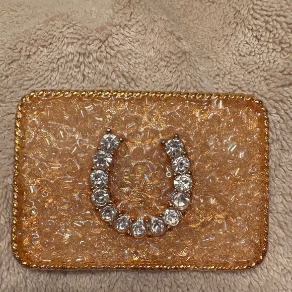 Gold and Silver Horseshoe Belt Buckle